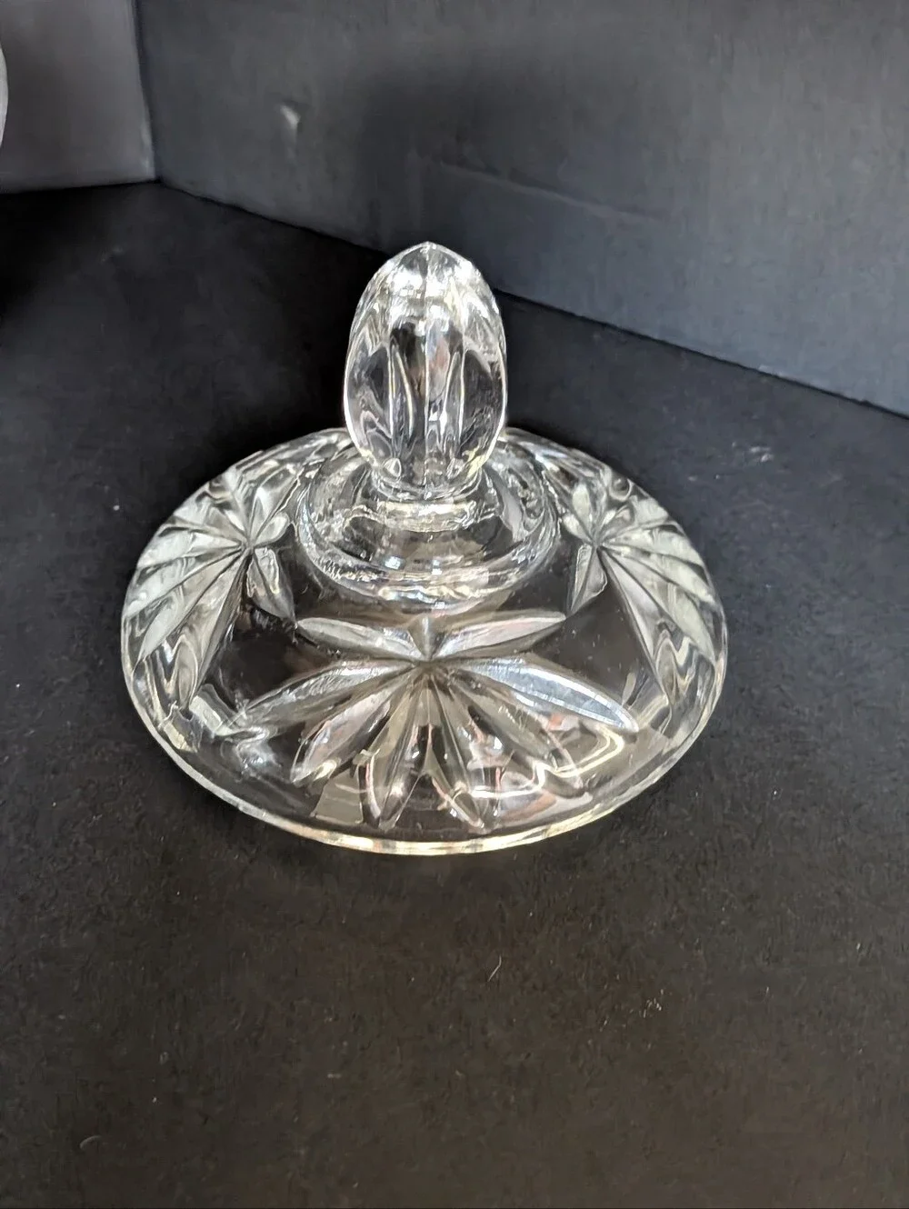 VTG MCM Anchor Hocking Cream And Sugar Pressed Glass Set Prescut Star Of David